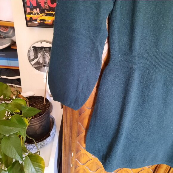 BANANA REPUBLIC Wool-Cashmere Blend Bell-Sleeve Peplum Sweater - Green, Size S - Picture 4 of 16